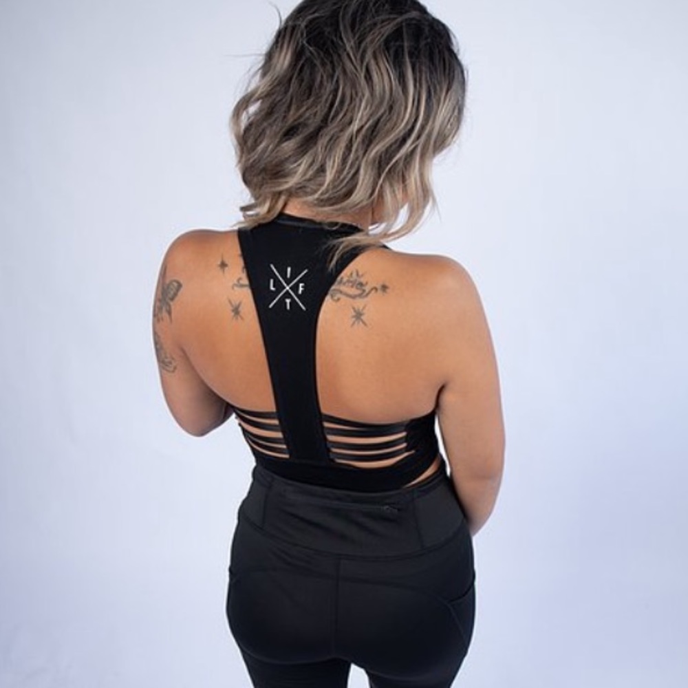 Hooded caged sports bra